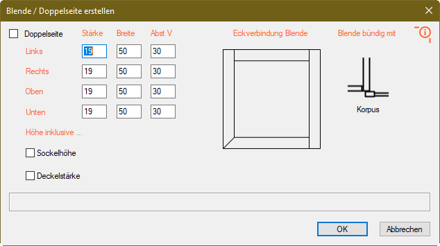 Blende Dialog